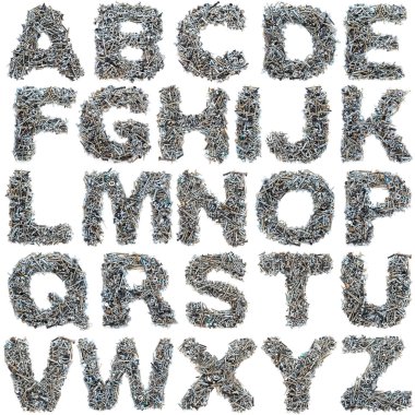 Screws alphabet clipart