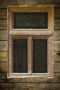 Grunged wooden window clipart