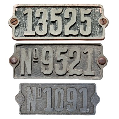 Old metal numbers clipart