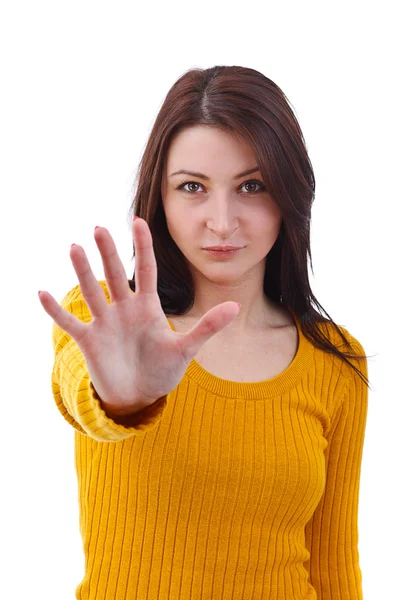 Vrouw maken stop gebaar — Stockfoto