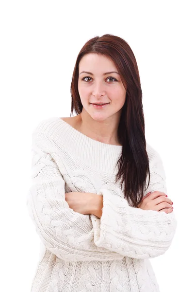 Mujer de pie con brazos cruzados — Foto de Stock