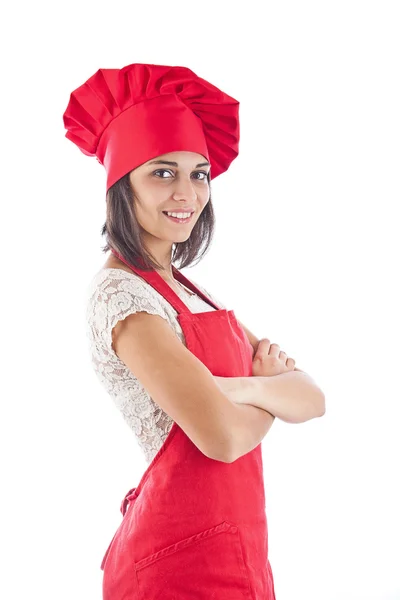 Chef-kok vrouw — Stockfoto