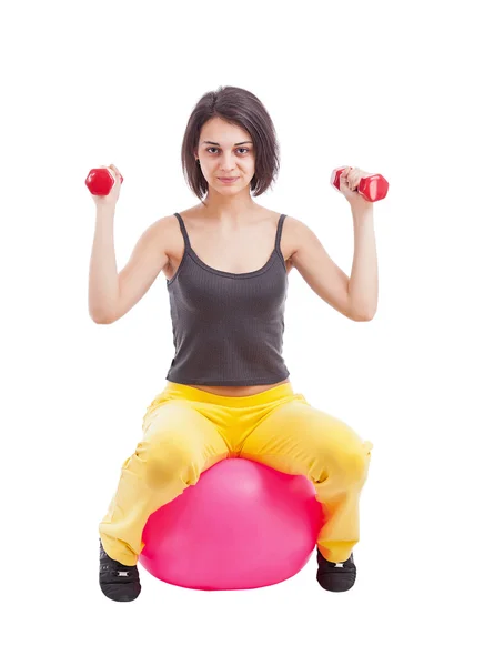 Kobieta robi fitness — Zdjęcie stockowe