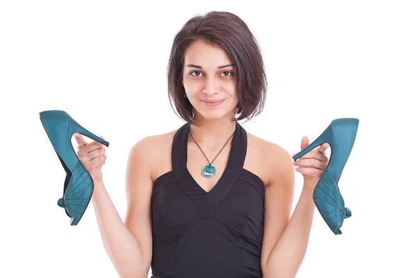 Mädchen mit einem Paar Schuhe — Stockfoto