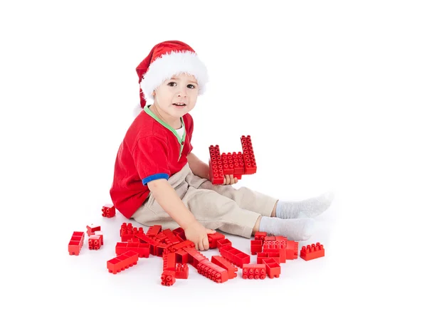 Chico jugando con bloques — Foto de Stock