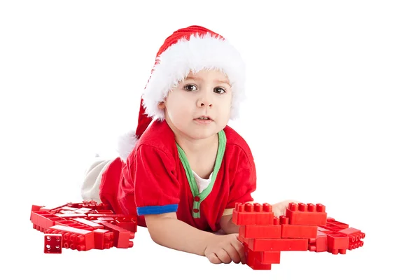 Boy playing with blocks — Stock Photo, Image