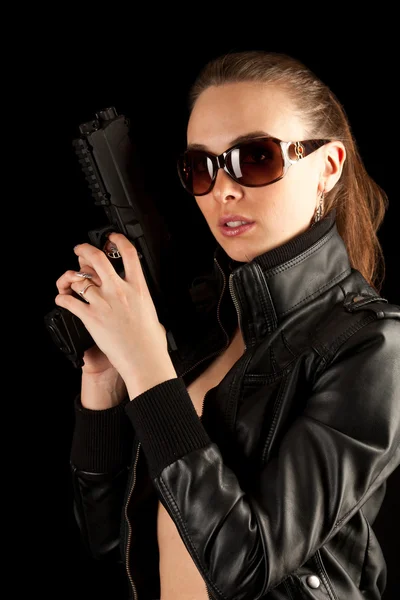 Mujer sexy con armas —  Fotos de Stock