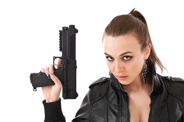銃を持った女 — ストック写真