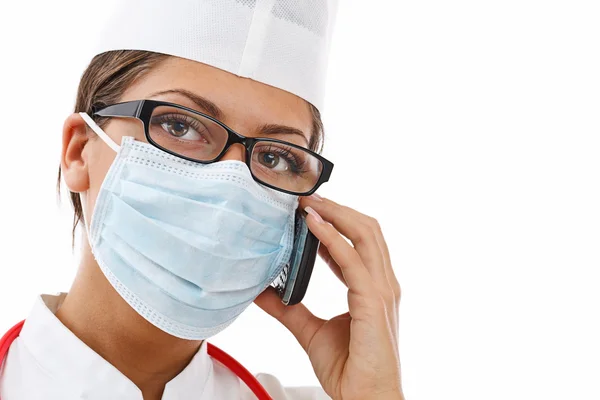 Busy female doctor — Stock Photo, Image
