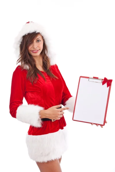 Jul kvinna med en tom brev — Stockfoto