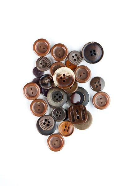 Botões de costura marrom — Fotografia de Stock