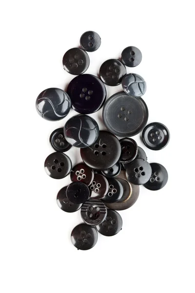 黒い縫うボタン — ストック写真