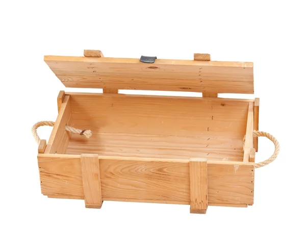 Caja de madera abierta — Foto de Stock
