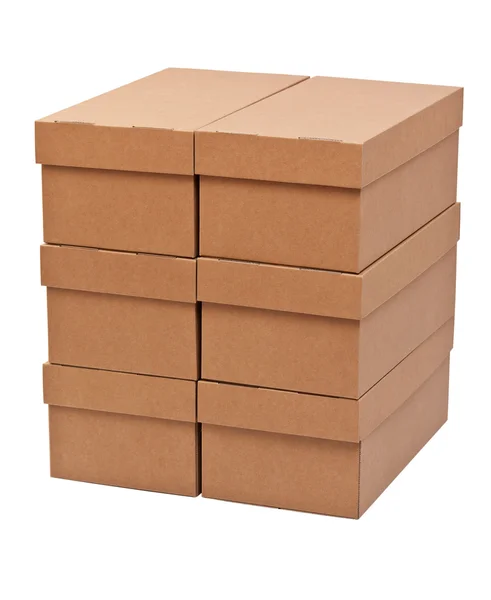 Pilhas de caixas de papelão — Fotografia de Stock