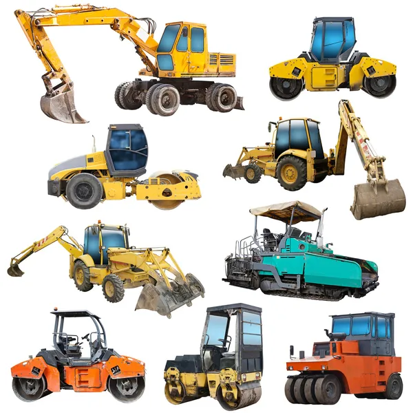 Conjunto de máquinas de construção — Fotografia de Stock