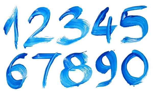 Синее рукописное число — стоковое фото