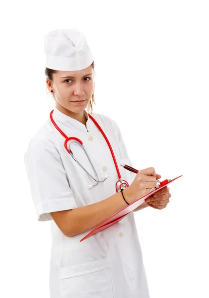 Cheerful medical doctor woman Stock Picture