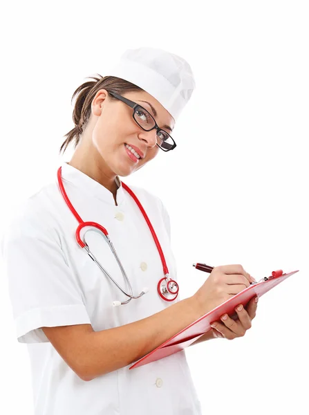 Smiling medical doctor woman with stethoscope Stock Picture