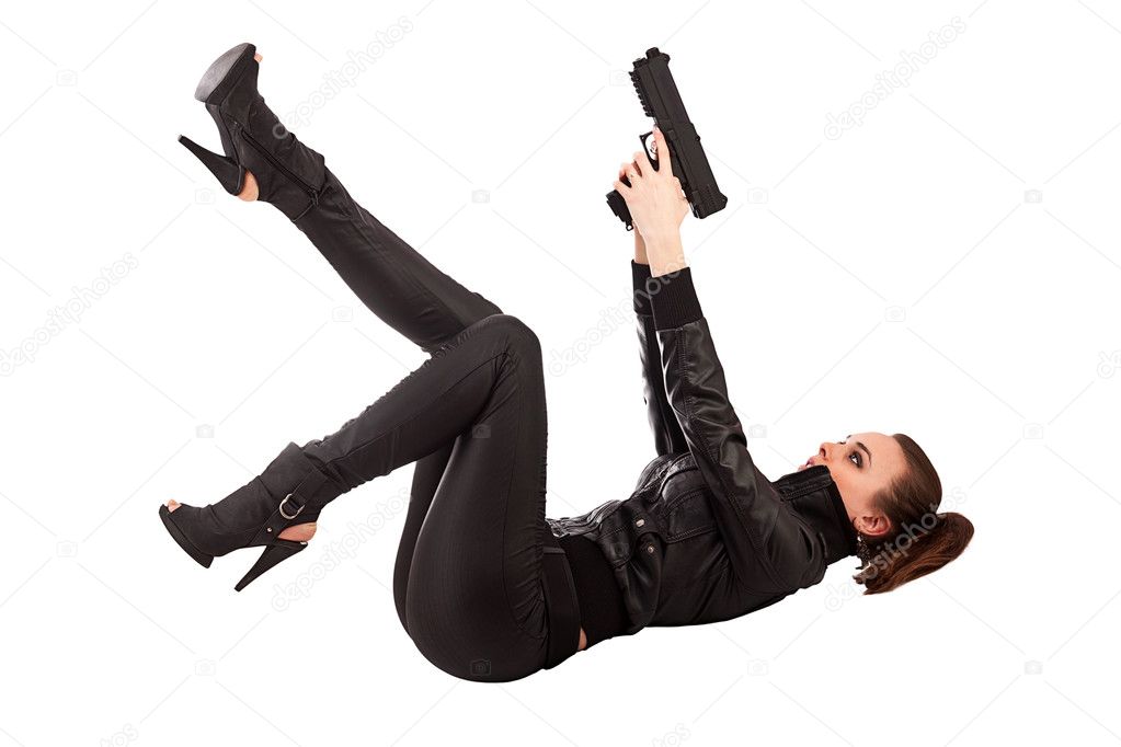 Woman and gun