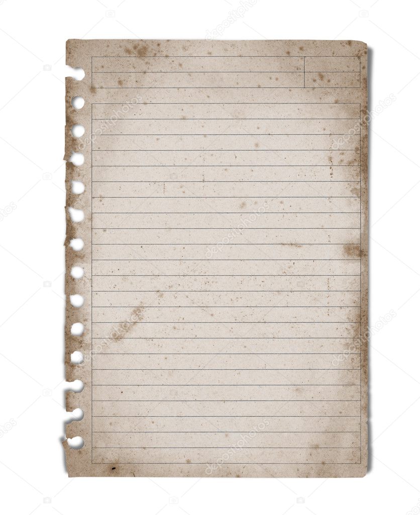 Vintage blank note paper