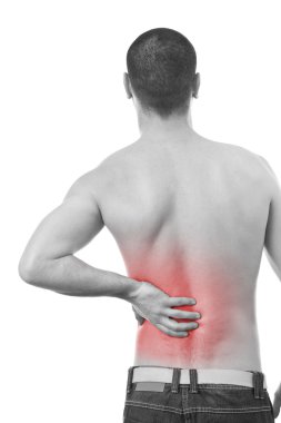 Man having a back pain clipart