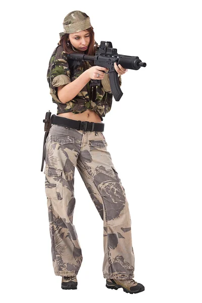 Dziewczyna odrobina pistolet — Zdjęcie stockowe