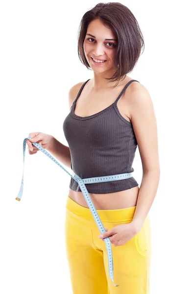 Woman measuring Royalty Free Stock Images