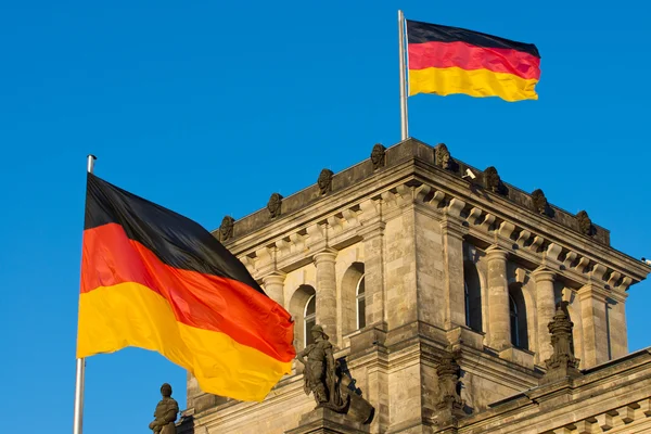 German flags at the Reichstag — Stock Photo, Image