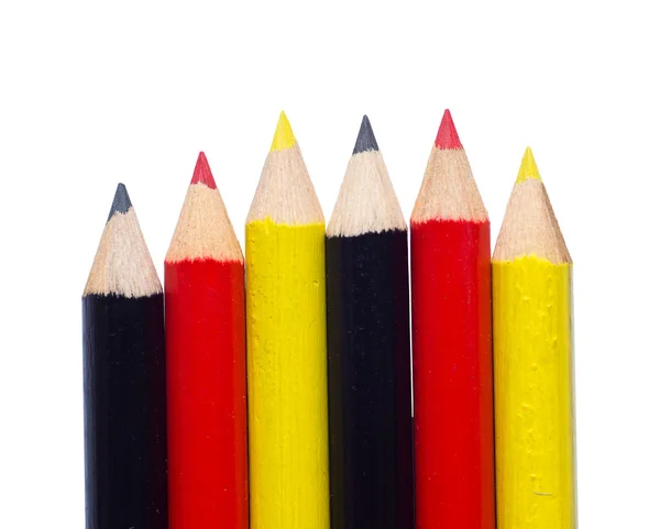 Des crayons isolés aux couleurs allemandes — Photo
