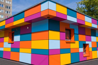 Colourful small building clipart