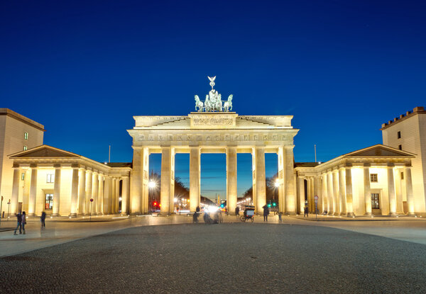 The illiminated Brandenburg Gate