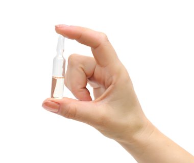 Ampoule in a hand clipart