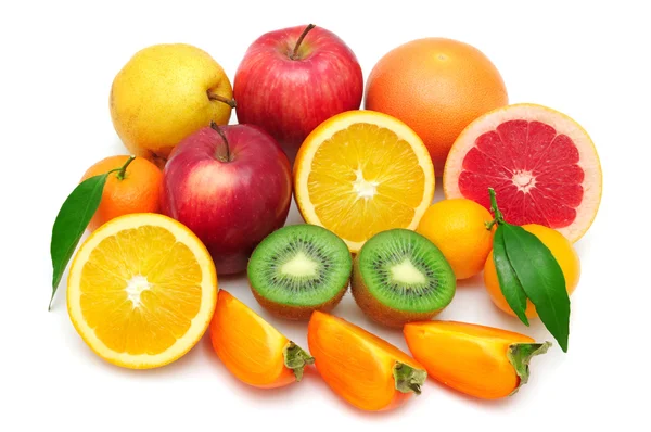 하얀 배경에 분리 된 과일들 — 스톡 사진