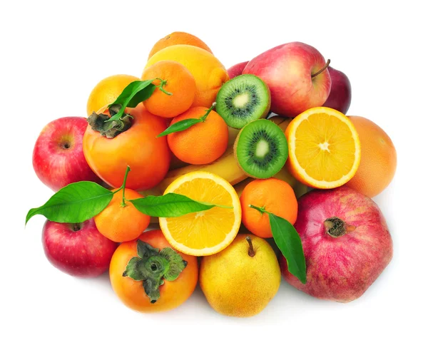 하얀 배경에 분리 된 과일들 — 스톡 사진