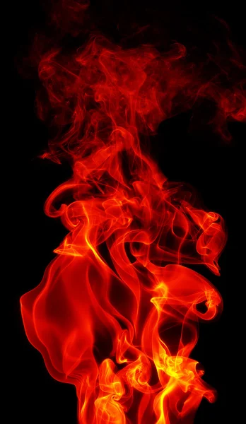 Feuer auf einem schwarzen — Stockfoto