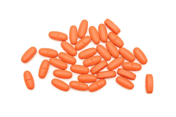 Pillole isolate su uno sfondo bianco — Foto Stock