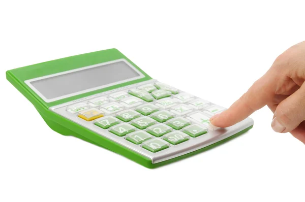Kalkulačka a rukou — Stock fotografie