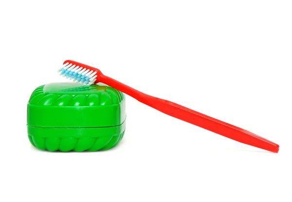 Tandborste och tvål — Stockfoto