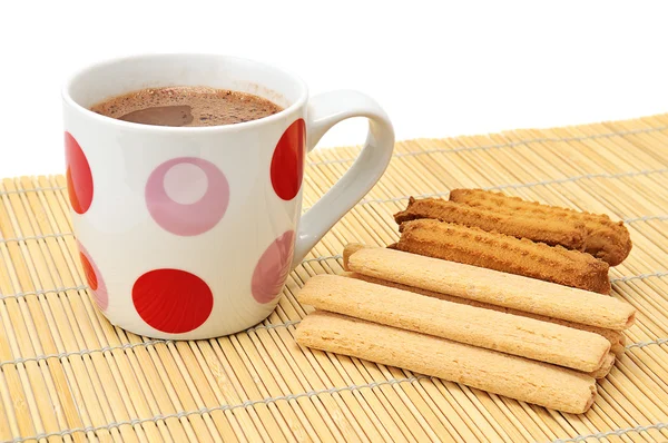 Xícara de café e biscoitos — Fotografia de Stock