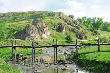 Old wooden bridge clipart