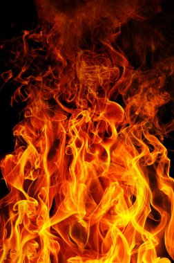 Fire on a black background clipart