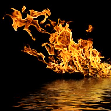 Fire on the water. clipart