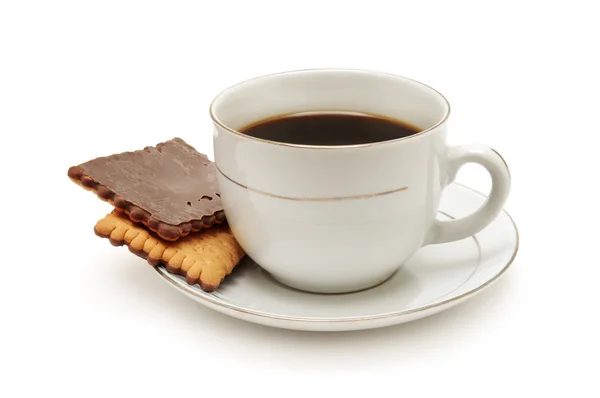 Šálek kávy a sušenek — Stock fotografie