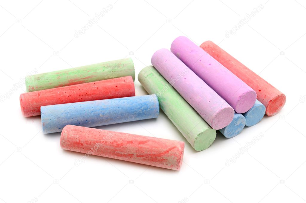Chalk isolated on a white background