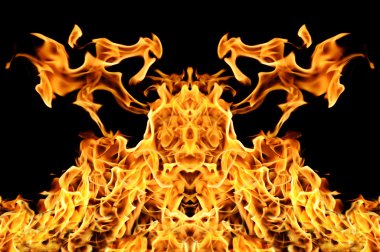 Fire on a black background clipart