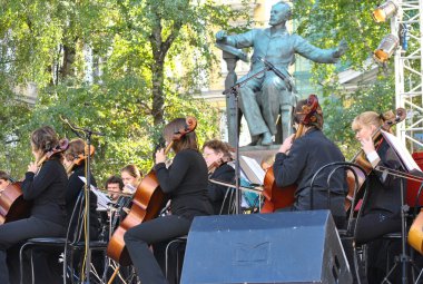 The concert at the Moscow Jazz College clipart