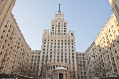 The famous skyscraper is a symbol of Soviet Moscow clipart