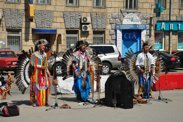 Straßenmusiker Indianer — Stockfoto