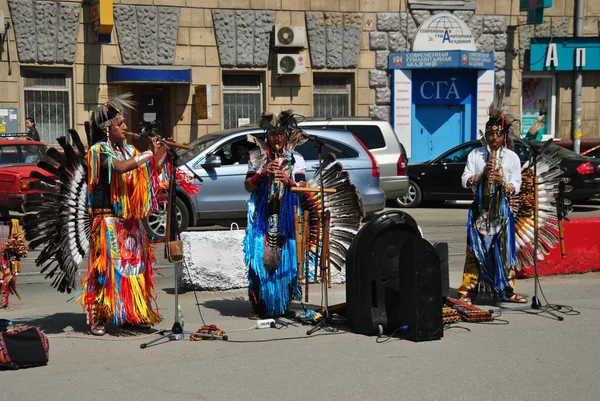 Músicos de rua índios — Fotografia de Stock