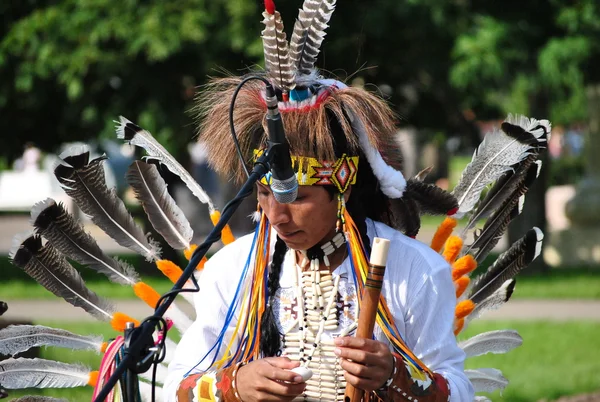 Sokak müzisyenleri Kızılderililer — Stok fotoğraf
